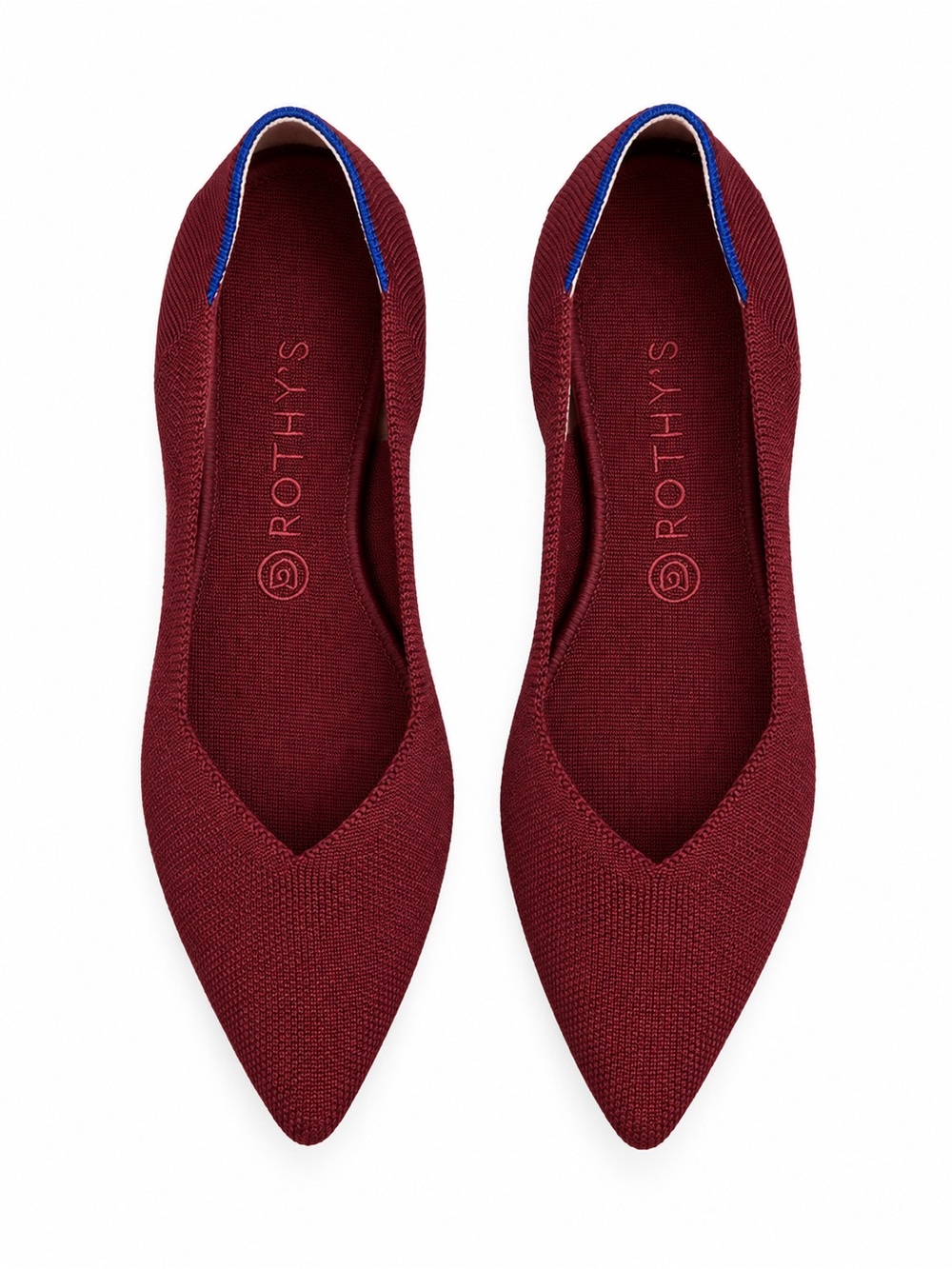 Rothy's Burgundy Pointed Knit Flat